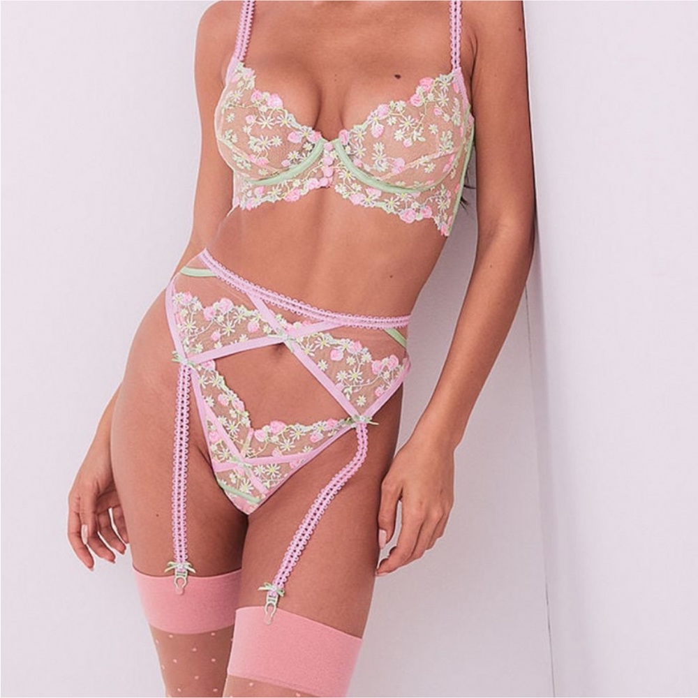 NWT For Love & Lemons Tutti Frutti Shimmer Garter